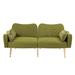 Mid Century Modern Velvet Loveseats Sofa with 2 Bolster Pillows，65 Inch Couches Accent Sofa for Living Room