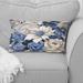 Designart "Beige And Blue Farmhouse Floral Pattern I" Floral Printed Throw Pillow