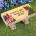 Solar Powered Americana Memory Garden Bench - 12.25 x 5.75 x 5.63