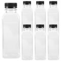 Hemoton 15pcs Empty Beverage Containers Plastic Juice Bottles with Lids for or Juice Milk