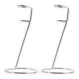 2pcs Stainless Steel Milk Beater Storage Racks Milk Frother Stands for Home (Silver)