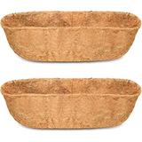 Kukuzhu 2 Pack Coconut Liners for Planters Horse Hanging Husk Basket Liners Coco Coir Fiber Replacement Liners for Garden Flower Pot Vegetables Herbs (24 Inches)