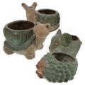 4Pcs Animal Statue Planter Pot Small Ceramic Succulents Planter Pot Ceramic Plant Pot Animal Statue