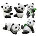 5 Pcs Panda Ornament Home Decor Adorable Panda Statue Xmas Gifts Cute Panda Decor Resin Panda Garden Animal Sculpture