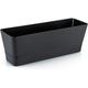 Indoor Window Box Planter 12 Inch Plastic Vegetable Planters with Trays Indoor Window Box Planter Modern Plastic Flower Container for Windowsill Garden Balcony Home Office Outdoor Decor(Black)