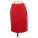 Banana Republic Casual Pencil Skirt Knee Length: Red Print Bottoms - Women's Size 4
