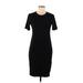 H&M Casual Dress - Sheath Crew Neck Short sleeves: Black Print Dresses - Women's Size Medium