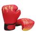 Huanledash Flame Print Faux Leather Adult Boxing Muay Thai Training Sandbag Hand Gloves