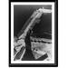 Historic Framed Print [View from Statue of Liberty of visitors walking beneath the raised right hand of the statue which casts a shadow on Bedloe s Island in New York Harbor] 17-7/8 x 21-7/8