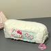 New Sanrio Pen Bag Kawaii Hello Kitty My Melody Plush Lace Stationery Storage Bag Student Large Capacity Storage Stationery Box