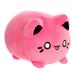 Aurora - Small Pink Tasty Peach - 7 Vivid Pink Meowchi - Enchanting Stuffed Animal