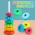 Montessori Colorful Spinning Stackable Toys Practical Rotatable Stacking Toy Thinking Training Toy for Improving Hand-Eye Coordination Ability