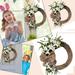 Toyfunny Bow Easter Hanging Linen Wreath Simulation Plant Wreath Memorial Decorations Door Wreath