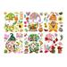 Spring Gnome Stickers 6 Sheets Flower for Butterfly Bee Window Clings Decals