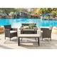 Rattan Garden Furniture Set Conservatory Patio Outdoor Table Chairs Sofa with Optional Bench, Black 5 Piece