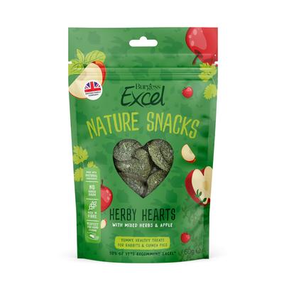 60g Burgess Excel Herby Hearts Small Pet Snacks