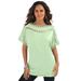 Plus Size Women's Ladder Stitch Tee by Roaman's in Green Mint (Size 3X) Shirt