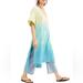 Free People Dresses | Free People Big Wave Tunic Embroidered Kaftan Dress Oversized Ombre Small New | Color: Blue/Red/Tan | Size: S