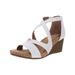 Giani Bernini Shoes | Giani Bernini Womens White Crisscross Logo Camdenn Round Toe Wedge Sandals 12 M | Color: White | Size: 12