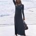 Free People Dresses | Free People Night Out Cutout Long Sleeve Maxi Dress M To Xl - Nwt | Color: Brown/Gray | Size: M