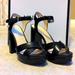 Nine West Shoes | Nine West Chunky Ankle Strap Heels | Color: Black | Size: 7