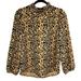 J. Crew Tops | J. Crew Leopard Print Ruffle Mock Neck Long Sleeve Blouse Womens S | Color: Black/Brown | Size: S