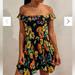 Urban Outfitters Dresses | Nwt - Uo Aubrey Floral Off-Shoulder Mini Dress | Color: Black/Yellow | Size: S