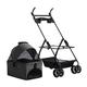 Travel Carrier Pet Dog Cat Stroller Dog Prams Pushchairs for Small Dogs, Foldable Pet Stroller Pushchair with Cup Holder, Pet Puppy Cat Stroller Carriage Adjustable Handle (Color : Nero)