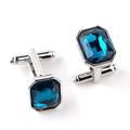 Pair of cufflinks zircon alloy electroplated wedding party cufflinks spiked sleeves men's and women's shirt tie clips (metallic color: 3) ()