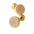 Shirt Cuff Buttons Men's Light Golden Yellow Round Cuff Buttons for Wedding Guests (Main Stone Color: White, Metal Color: Gold) (Gold)