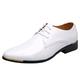 IQYU Men's Trainers Shoes Cheap Classic Lace Men's Business Casual Shoes and Leather Shoes for Men Beckenbauer Shoes Men, White, 12.5 UK