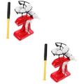 Sosoport 2 Sets Children's Baseball Machine Baseball Practice Machine Kids Baseball Trainer Baseball Pitching Machine Kids Toys Baseball Bat Automatic Ball Server Parent-child Plastic