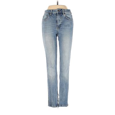 Anine Bing Jeans - Mid/Reg Rise Straight Leg Boyfriend: Blue Bottoms - Women's Size 24 - Medium Wash