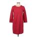 Ann Taylor LOFT Casual Dress - Shift: Burgundy Solid Dresses - Women's Size 6