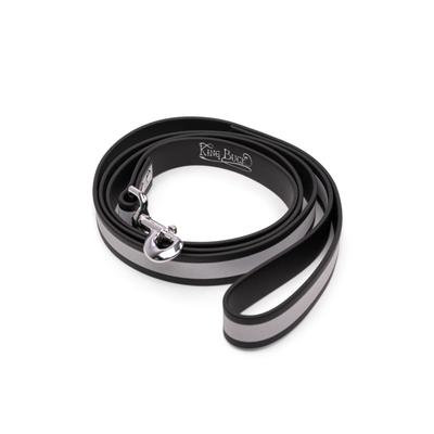 King Buck Waterproof Soft-touch Reflective Leash Black 6 foot KB-WRL-BLK-6-1