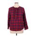 Lands' End Long Sleeve Button Down Shirt: Red Tops - Women's Size X-Large