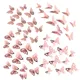Autocollant mural en forme de papillon 48 pièces 3D réaliste or rose artisanat décoration de