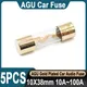 Fusible en verre AGU plaqué or tube de fusible audio de voiture 10x38mm 100A 80A 70A 60A 50A