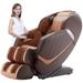 Inbox Zero Black Faux 3D Massage Chair Full Body Zero Gravity w/ Bluetooth Speaker & 24 Airbags Faux in Gray/Brown | 45 H x 57 W x 30 D in | Wayfair