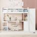 Harriet Bee Loft Bed w/ Desk, Shelves & Wardrobe Wood in White | 66.89 H x 39.89 W x 98.75 D in | Wayfair A24B676247F946A5953995BD3360F4FC