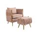 Barrel Chair - Mercer41 Veeru 28.35" Wide Barrel Chair, Leather in Brown | 32.28 H x 28.35 W x 25.2 D in | Wayfair CC95B7D9021C423599953E772762F79C