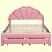 Everly Quinn Zayion Unfinished Vegan Leather Platform Storage Bed Upholstered/Faux leather in Pink/Black | 45 H x 62.7 W x 84 D in | Wayfair
