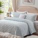 Latitude Run® 3 Pieces Navy Boho Quilt Queen Size Bedding Set For All Seasons Polyester/Polyfill/Polyester/Satin in Blue | Wayfair