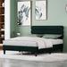 Ebern Designs Sunetra Platform Bed Upholstered/Metal in Green | 39.8 H x 80.3 W x 81.8 D in | Wayfair 647CDF13C04F49EA84910C527F252F2F