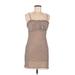 LA Hearts Casual Dress - Sheath Square Sleeveless: Brown Print Dresses - Women's Size Medium