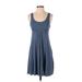 Willow Knit by Pine Cone Hill Cocktail Dress - A-Line Scoop Neck Sleeveless: Blue Solid Dresses - Women's Size X-Small