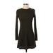 Topshop Casual Dress - Sweater Dress: Brown Marled Dresses - Women's Size 2