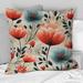 Designart "Vintage Romance Red Floral Bliss III" Floral Printed Throw Pillow
