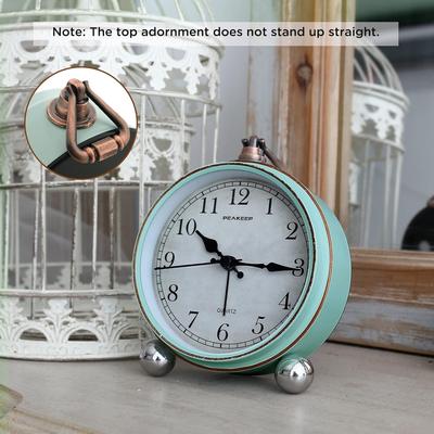 4" Battery Operated Retro Analog Silent Alarm Clock