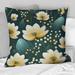 Designart "Vintage Romance Green Marvel Blooms I" Floral Printed Throw Pillow